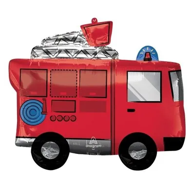 Amscan, balon foliowy SuperShape Fire Truck, 66-55 cm, P35