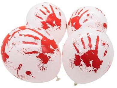 Amscan, balon lateksowy, Halloween, krew, 27,5 cm, 4 szt.