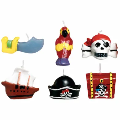 Amscan, świeczki figurki, Pirates Map, 6 szt.