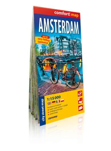 Amsterdam. Laminowany plan miasta 1:15 000