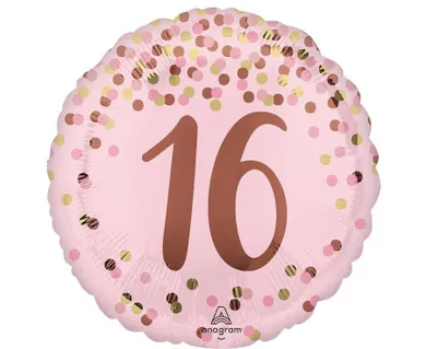 Anagram, balon foliowy, Pretty pink 16th Birthday, 46 cm
