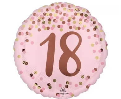 Anagram, balon foliowy, Pretty pink 18th Birthday, 46 cm