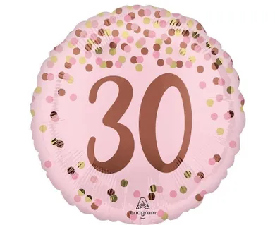 Anagram, balon foliowy, Pretty pink 30th Birthday, 46 cm