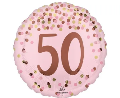 Anagram, balon foliowy, Pretty pink 50th Birthday, 46 cm
