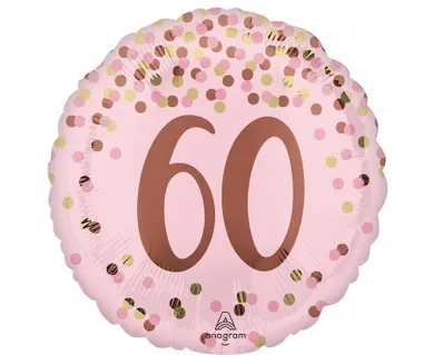 Anagram, balon foliowy, Pretty pink, 60th Birthday, 46 cm