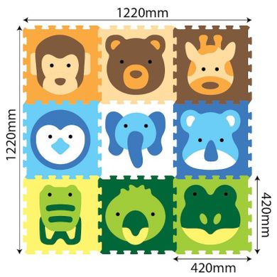Anek dla Dzieci, puzzle piankowe, zwierzęta, 9 elementów