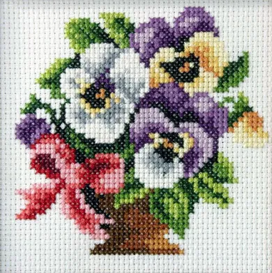 Anex-bis, zestaw do haftu krzyżykowego, Bratki