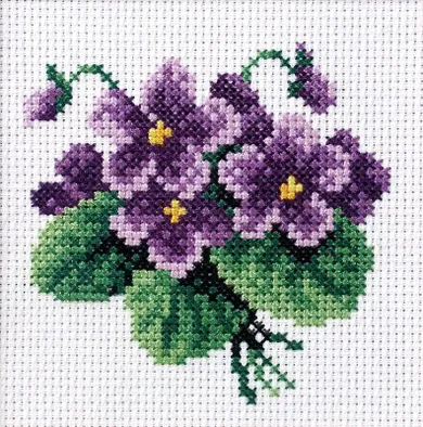Anex-bis, zestaw do haftu krzyżykowego, Fiołki