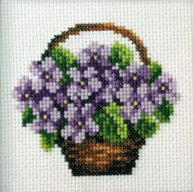 Anex-bis, zestaw do haftu krzyżykowego, Koszyk fiołków