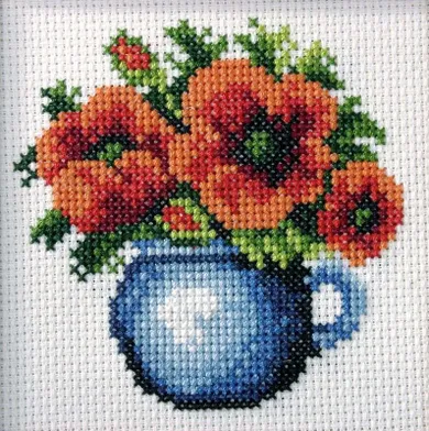 Anex-bis, zestaw do haftu krzyżykowego, Maki