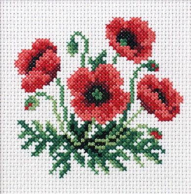 Anex-bis, zestaw do haftu krzyżykowego, Maki