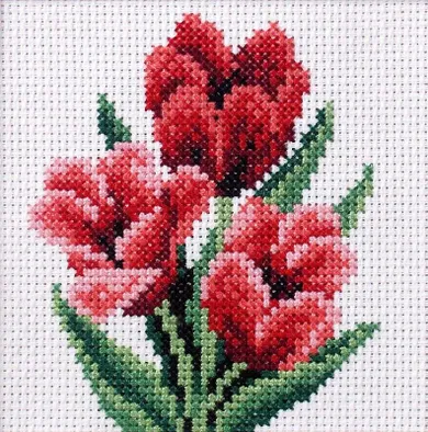 Anex-bis, zestaw do haftu krzyżykowego, Tulipany w konewce