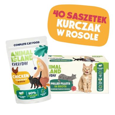 Animal Island, kurczak w rosole, karma mokra dla kota, 85g, 40 szt.