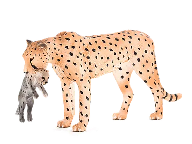 Animal Planet, Samica geparda z młodym, figurka
