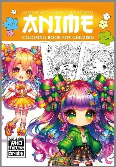 Anime dla dzieci. Kolorowanka A4