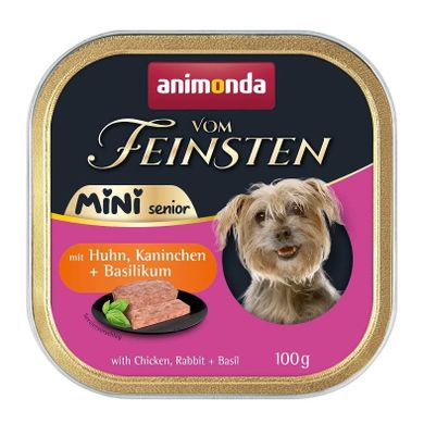 Animonda, Vom Feinsten, Mini Senior, kurczak z królikiem i bazylią, mokra karma dla psa, 100g