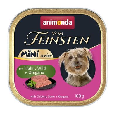 Animonda, Vom Feinsten, Mini Senior, kurczak z sarniną i oregano, mokra karma dla psa, 100g