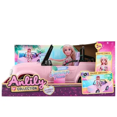 Anlily, Cabriolet, pojazd z lalką, różowy