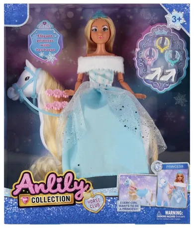 Anlily, lalka księżniczka z koniem i akcesoriami, 29 cm