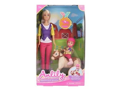 Anlily, lalka z dzieckiem i kucykiem, 30 cm