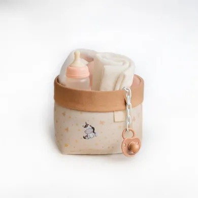 Antonio Juan, koszyk akcesoriów dla lalki bobas z jednorożcem