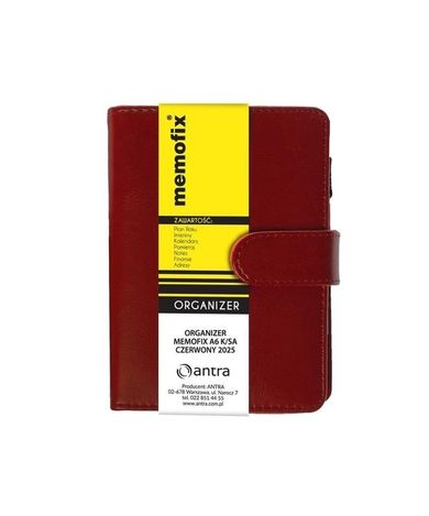 Antra, organizer memofix A6, czerwony