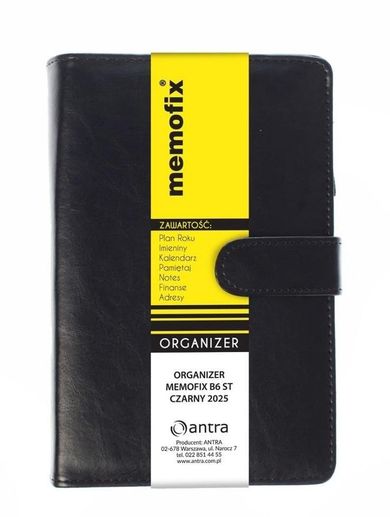 Antra, organizer memofix B6, czarny