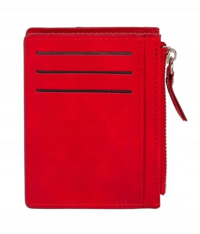 Antra, portfel na karty z suwakiem, czerwony