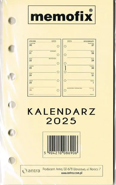 Antra, wkład kalendarzowy, A6, 2025