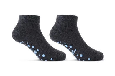 Antypoślizgowe skarpetki chłopięce, stopki, grafitowe, Be Snazzy