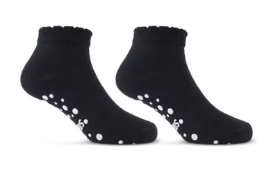 Antypoślizgowe skarpetki dziewczęce, stopki, czarne, Be Snazzy