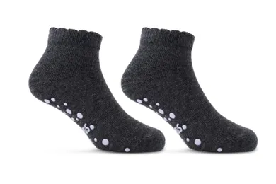 Antypoślizgowe skarpetki dziewczęce, stopki, grafitowe, Be Snazzy