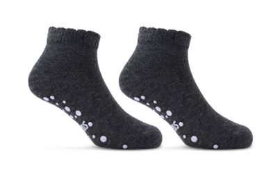 Antypoślizgowe skarpetki dziewczęce, stopki, grafitowe, Be Snazzy