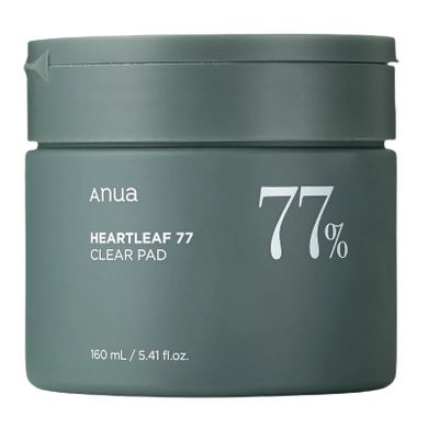 Anua, Heartleaf 77% Clear Pad, tonizujące płatki do twarzy, 160 ml