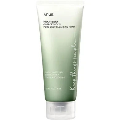 Anua, Heartleaf Quercetinol Pore Deep Cleansing Foam, głęboko oczyszczająca pianka do twarzy, 150 ml