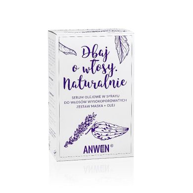 Anwen, zestaw, maska do włosów wysokoporowatych, Kiełki Pszenicy&Kakao, 200 ml + olej do włosów wysokoporowatych w sprayu, Marakuja, 50 ml
