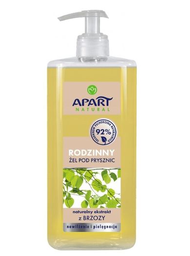 Apart Natural, rodzinny żel pod prysznic z naturalnym ekstraktem z brzozy, 750 ml
