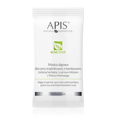 APIS, Acne-Stop, maska algowa dla cery trądzikowej z bambusem zieloną herbatą i czarnym błotem z Morza Martwego, 20 g
