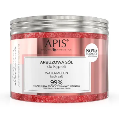 APIS, Arbuzowe Orzeźwienie, aromatyczna, sól do kąpieli, z ekstraktem z arbuza i melona, 650g