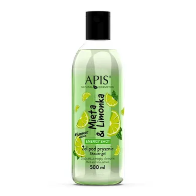 APIS, Energy Shot, żel pod prysznic, Mięta & Limonka, 500 ml