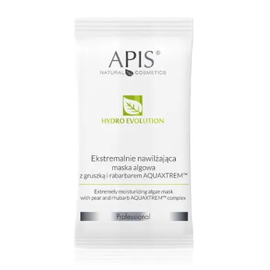 APIS, Hydro Evolution, ekstremalnie nawilżająca maska algowa z gruszką i rabarbarem AQUAXTREM™, 20 g