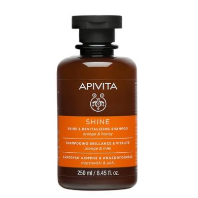 Apivita, Shine & Revitalizing Shampoo, szampon rewitalizujący z pomarańczą i miodem, 250 ml