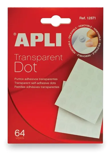Apli, Dot, kółka mocujące transparentne, usuwalne