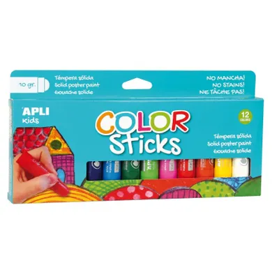 Apli Kids, farby w kredce, 12 kolorów