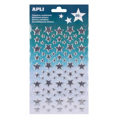 Apli Kids, Gwiazdki srebrne, naklejki metaliczne