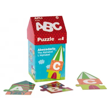 Apli Kids, Litery, puzzle w kartonowym domku, 40 elementy