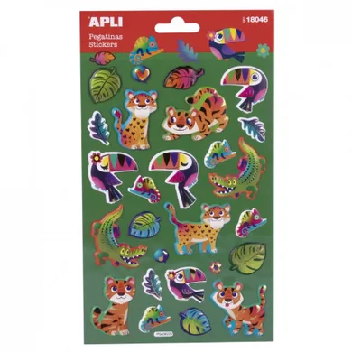 Apli Kids, naklejki metaliczne, zwierzęta z dżungli