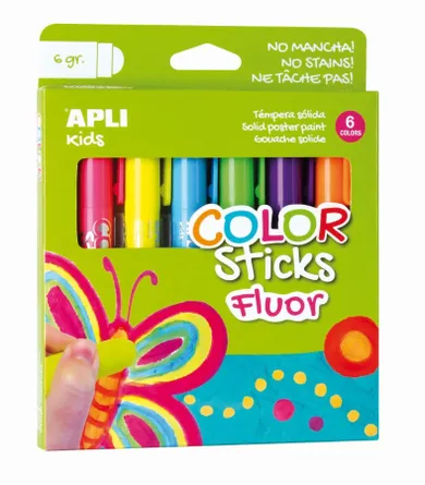 Apli Kids, neonowe farby w kredce, 6 kolorów