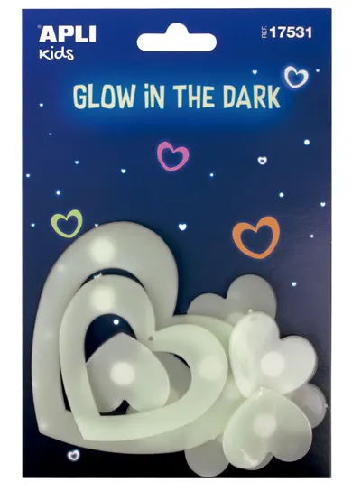 Apli Kids, Serduszka, fluorescencyjne naklejki