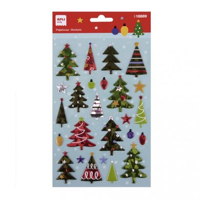 Apli Kids, świąteczne naklejki, Choinki